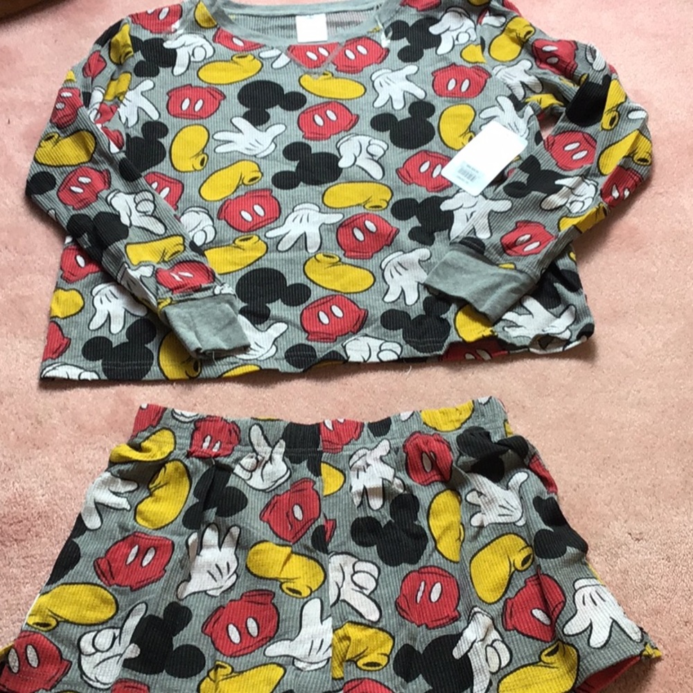 Disney Mickey parts thermal pj set shorts small